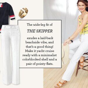 CAbi The Skipper White Wide Leg Pants, Size 6 NWT